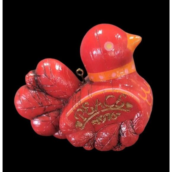 VTG Christmas Ornaments Lot of 6 Bird Dove‎ Heart Rabbits Snow Woman 1976 - 1999 - Picture 14 of 15